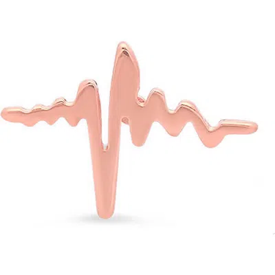 Steeltime Heartbeat Stud Earrings In Gold
