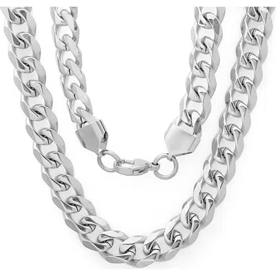 Steeltime Heavy Curb Chain Necklace In Metallic