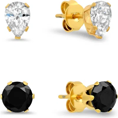 Steeltime Hmy Jewelry 18k Gold Plated Stainless Steel Stud Earrings