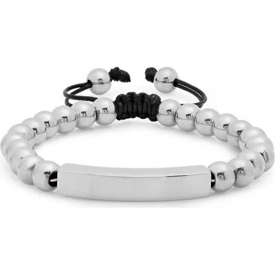 Steeltime Id Bead Bracelet In Silver