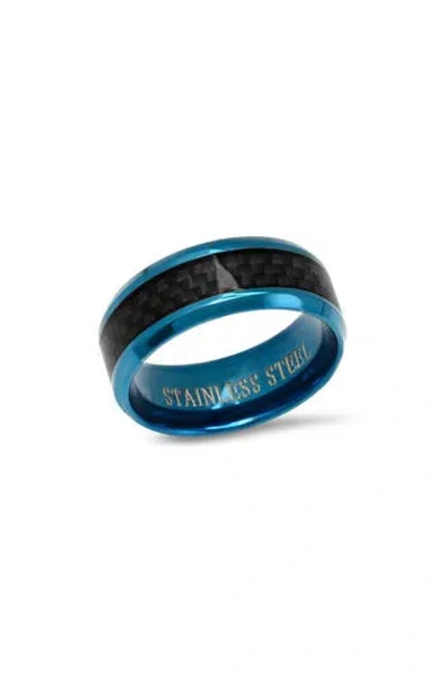 Steeltime Ion Plated Stainless Steel Band Ring In Blue