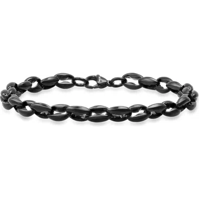 Steeltime Ion-plated Stainless Steel Chain Bracelet In Black