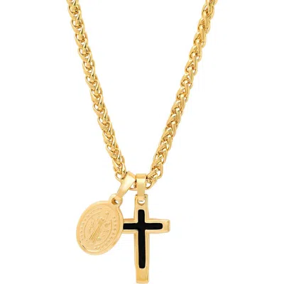 Steeltime Lady Guadalupe Pendant Necklace In Gold