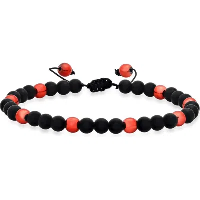 Steeltime Lava Bead Slider Bracelet In Multi
