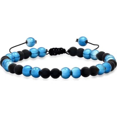 Steeltime Lava Bead Slider Bracelet In Blue