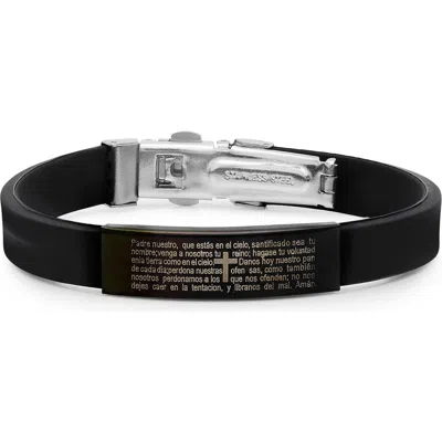 Steeltime Lord's Prayer Id Bracelet In Black