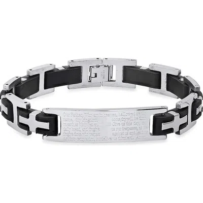 Steeltime Lord's Prayer Link Bracelet In Silver
