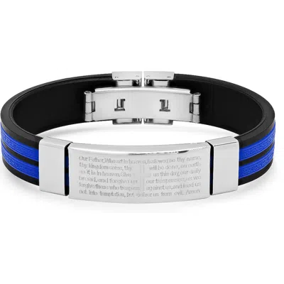 Steeltime Lord's Prayer Rubber & Stainless Steel Bracelet In Multi