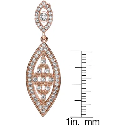 Steeltime Marquise Pavé Drop Earrings In Rose