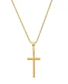 Steeltime Men's 14k Gold Plated Rope Chain And Cross Pendant Necklace