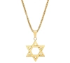 Steeltime Men's 18k Gold-plated Stainless Steel Star Of David 24" Pendant Necklace In Gold
