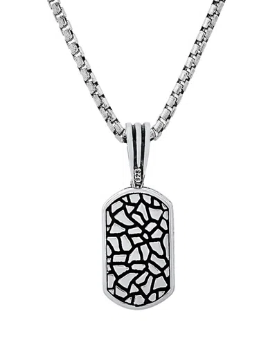 Steeltime Men's Dog Tag Brick Pendant Necklace