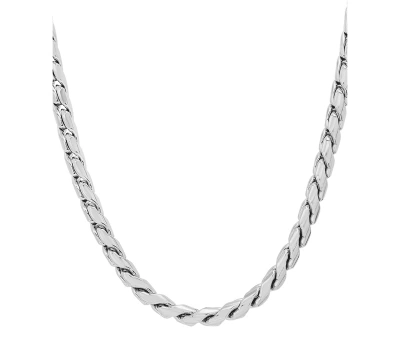Steeltime Men's Fancy Link Necklace, 24" In Silver