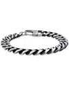 Steeltime Men's Gunmetal-tone Stainless Steel Cuban Link Chain Bracelet In Gunmetal