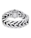 Steeltime Men's Heavy Oxidized Stainless-steel Wheat Chain Bracelet
