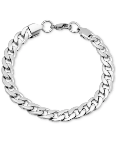 Steeltime Men's Silver-tone Cuban Bracelet