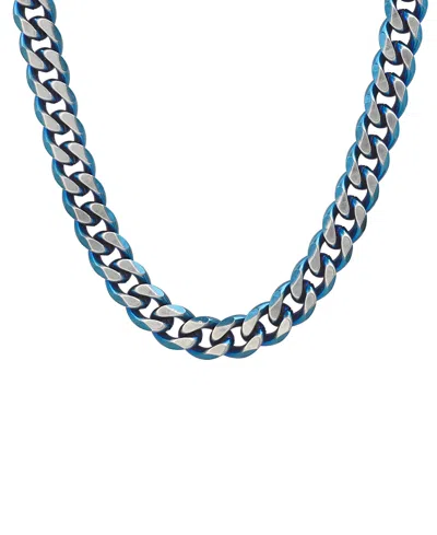 Steeltime Men's Stainless Steel Ion Plating Cuban Link Chain Necklace In Metallic