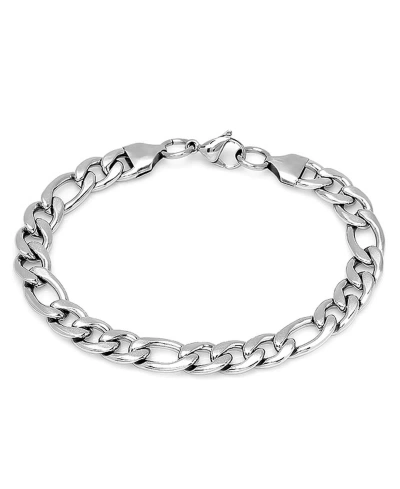 Steeltime Men's Stainless Steel Thick Round Box Link Bracelet In Silver