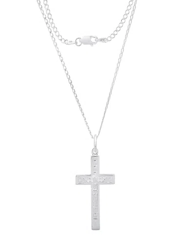 Steeltime Men's Sterling Silver Crucifix Paired Pendant Necklace