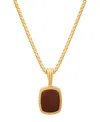 Steeltime Men's Tiger Eye Square Pendant Necklace