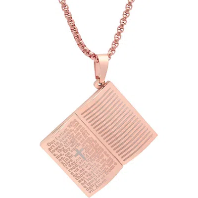 Steeltime Our Father Prayer Pendant Necklace In Gold