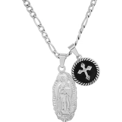 Steeltime Our Lady Guadalupe Pendant Necklace In Silver