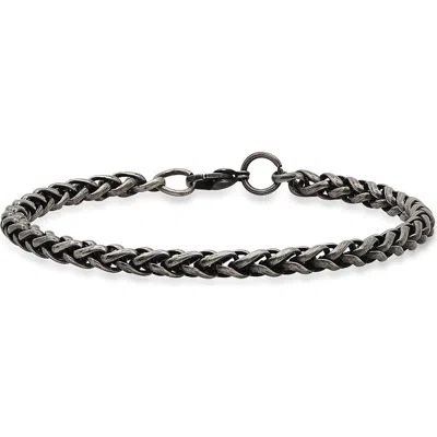 Steeltime Oxidized Stainless Steel Bracelet In Gray