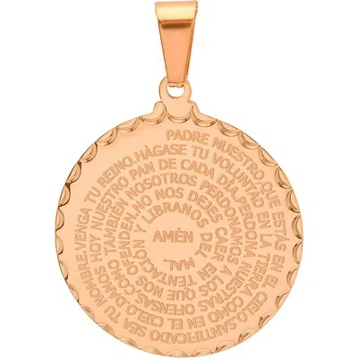 Steeltime Padre Nuestro Pendant Necklace In Gold
