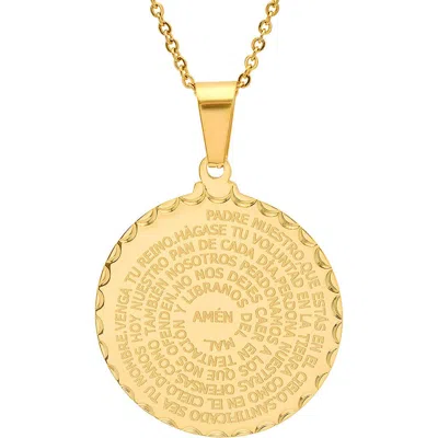 Steeltime Padre Nuestro Pendant Necklace In Gold
