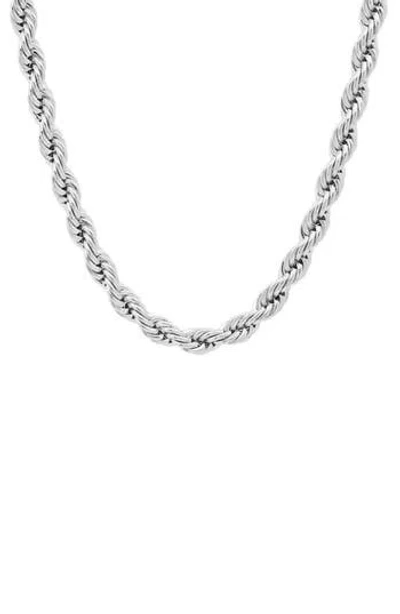 Steeltime Rope Chain Necklace In Metallic