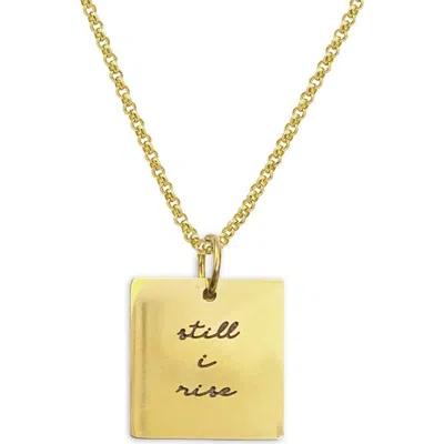 Steeltime Script Pendant Necklace In Gold
