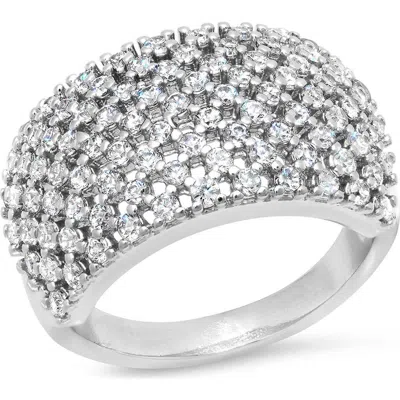 Steeltime Simulated Diamond Ring In 18k White Gold/ Diamond