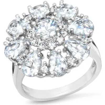 Steeltime Simulated Diamond Ring In Silver