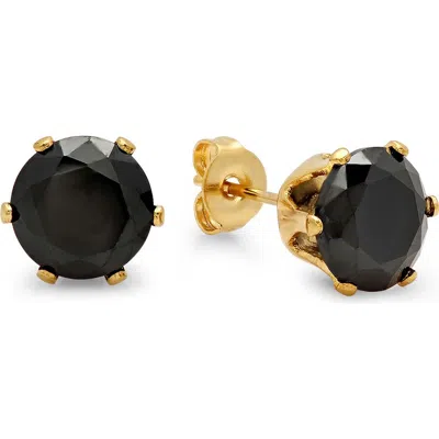 Steeltime Simulated Diamond Stud Earrings In Gold