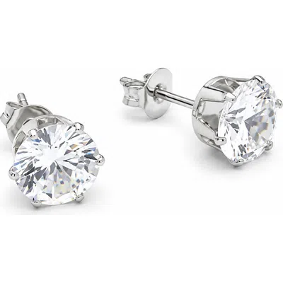 Steeltime Simulated Diamond Stud Earrings In Silver