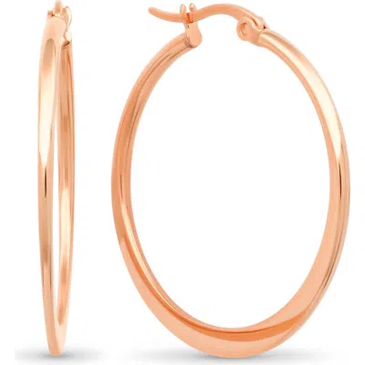 Steeltime Slim Hoop Earrings In Gold