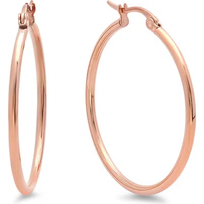 Steeltime Slim Hoop Earrings In Gold