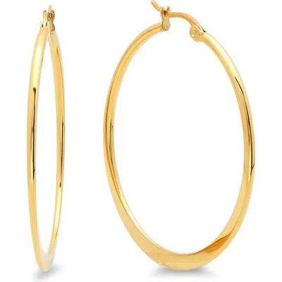 Steeltime Slim Hoop Earrings In Gold