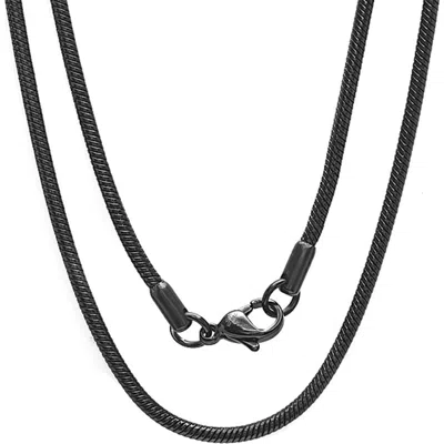 Steeltime Snake Chain Necklace In Black