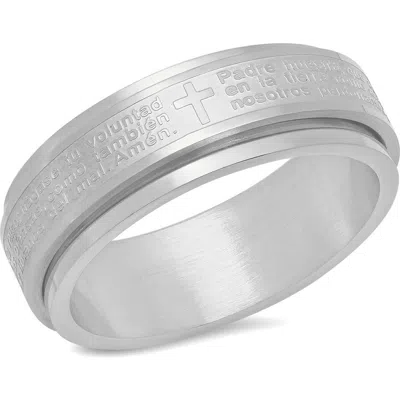 Steeltime Spanish Prayer Ring In Silver