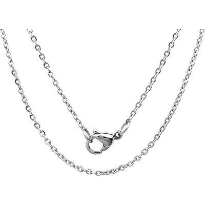 Steeltime Stainless Steel Cable Chain Necklace In Silver