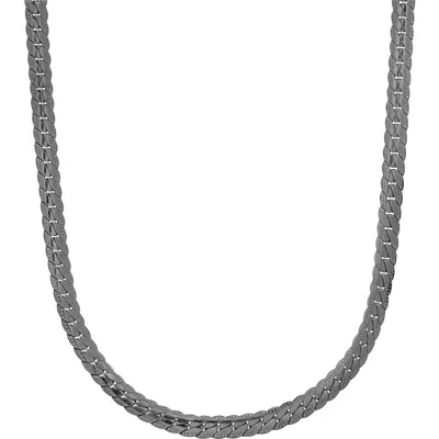 Steeltime Stainless Steel Curb Chain Necklace In Black