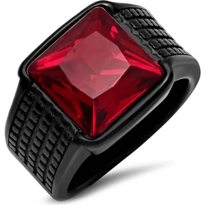Steeltime Stainless Steel Ring In Black