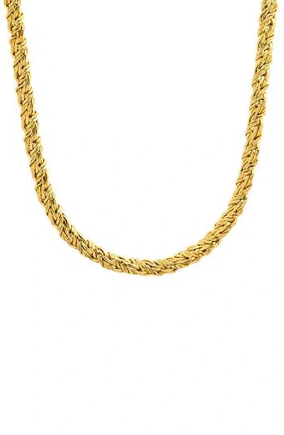 Steeltime Stainless Steel Rope Chain Necklace In Gold