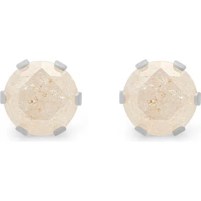 Steeltime Stainless Steel Simulated Stone Stud Earrings In Multi