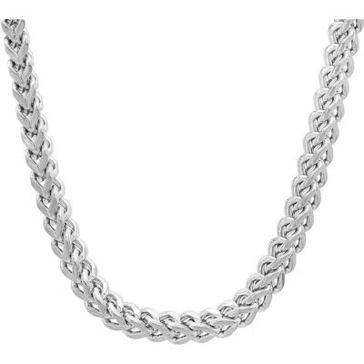 Steeltime Stainless Steel Wheat Chain Necklace In Silver