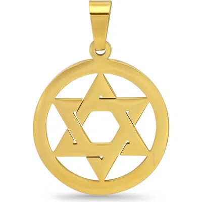 Steeltime Star Of David Pendant In Gold