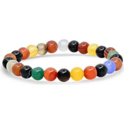 Steeltime Stretch Agate Bracelet In Multi