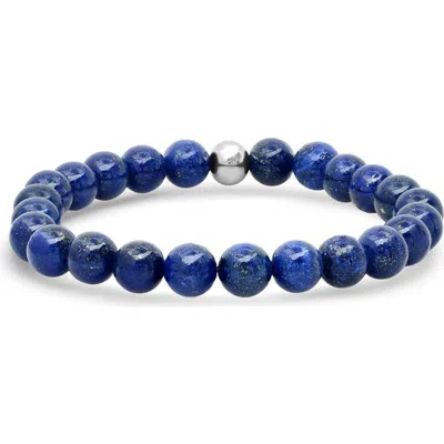 Steeltime Tiger's Eye Stretch Bracelet In Blue