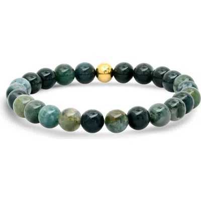 Steeltime Tiger's Eye Stretch Bracelet In Green